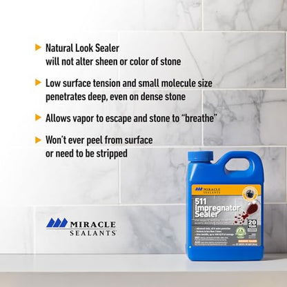 Miracle Sealants 511 Impregnator Penetrating Stone & Tile Sealer, Pint - size: Pint