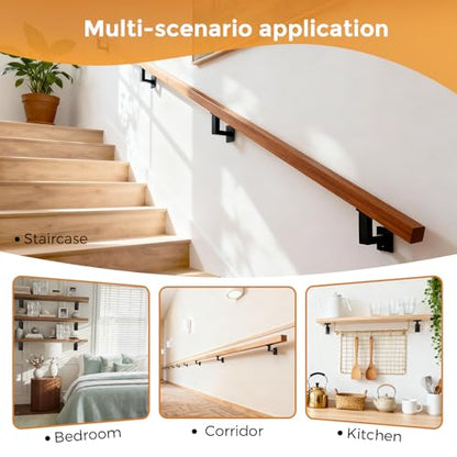 4 Pack 270°Adjustable Handrail Bracket for Stairs, Black
