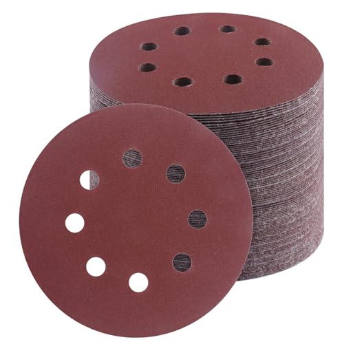 50 PCS 5 Inch Sanding Discs 180Grit, Round Hook and Loop Sandpaper for Random Orbital Sander - size: 180 Grit