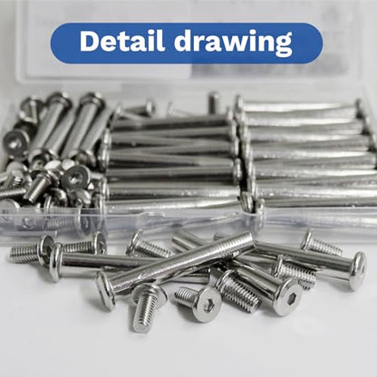 30 Sets M5 x 40mm Stainless Steel Furniture Joint Connector Bolts - size: M5 x 40-30 Sets
