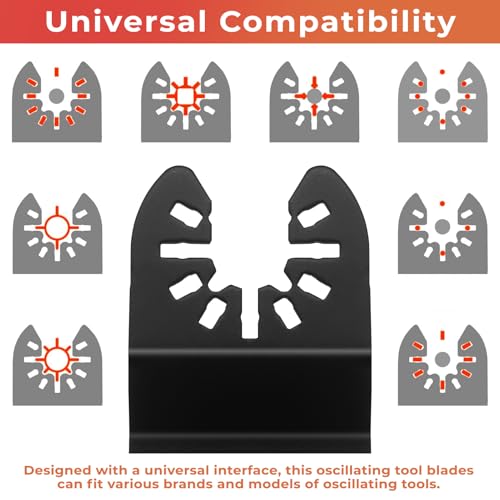 Oscillating Tool Blade Kit, 20PCS Universal Multitool Blades Multi Tools Titanium Blade for Wood Plastic Metal (20)