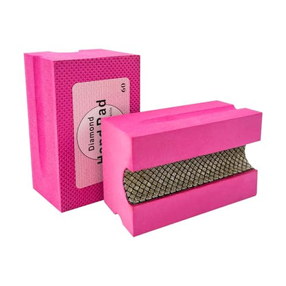Diamond Hand Polishing Pads,60 Grit Diamond Sanding Pads - color: ROSE RED