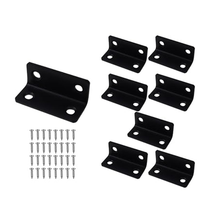 Long L Bracket,ULIFESTAR Black Corner Brace Brackets,Stainless Steel Corner Brackets,Heavy Duty Shelf Bracket,Metal Right Angle Bracket for Wood,46*20mm/1.81*0.79'' 8 PCS - size: 46*20mm/1.81*0.79''