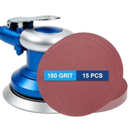 15 Pack 9 Inch PSA Sanding Discs 180 Grit Aluminum Oxide Red - size: 180 grit