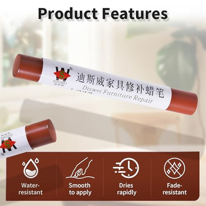 Wood Filler Sticks, Red Cherry, Scratch Repair Crayons - color: Red Cherry