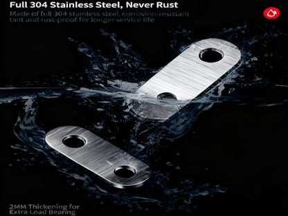 20PACK 3INCH X 0.6INCH Stainless Steel Straight Flat Bracket Repair Plate Brace,Mending Joining Plates for Wood, Board, Bed Frame, Furniture & Shelves,with Screws - size: 20PACK 3INCH X 0.6INCH