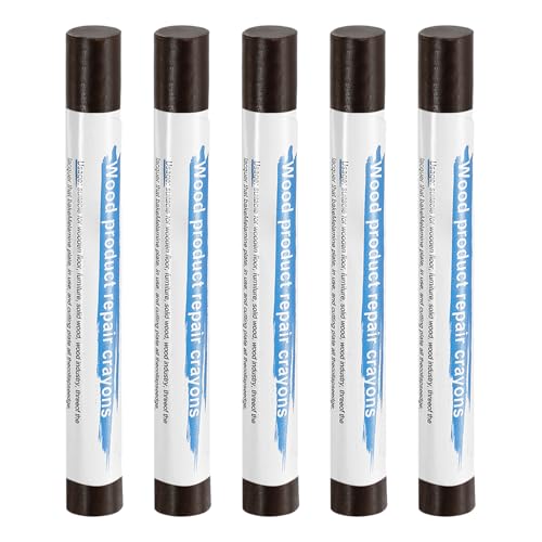 HARFINGTON 5pcs Wood Filler Sticks Wooden Wax Touch Up Furniture Repair Crayons for Scratch Hole Wood, Deep Brown B - color: Deep Brown B