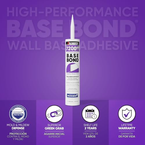 ROBERTS 7200-HP11 High-Performance Base Bond Wall Base Adhesive - 11 Oz. (325 mL) - size: 11 Fl Oz
