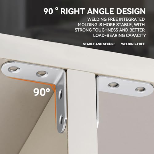 Stainless Steel Corner Brace, 20Pcs 90 Degree Right L-Shaped Metal Corner Connector Joint Plate, Cabinet, DIY Woodworking Projects with 80PCS Screws 1.57x0.6in (40x40x16) - size: 40x40x16
