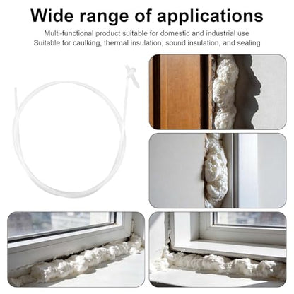 2pcs Spray Foam Nozzle Extension Tubes with Adjustable Spray Tips, 2m/78.74in PE Universal Expanding Long Reach Hose for Caulking Insulation Painting & Sealing Spraying Can Replacement