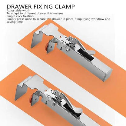 Drawer Front Installation Clamps, Adjustable Cabinet Face Mounting Clip Quick Release Drawer Fixing Clamp