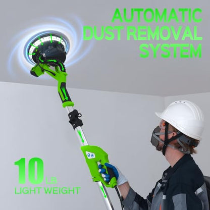Drywall Sander, 8-Amp Drywall Sander with Vacuum Dust Collector,Light Green - color: Light Green
