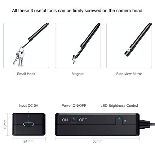 5.5mm Endoscope,1080P HD Borescope Inspection Camera with Light