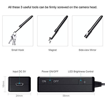 5.5mm Endoscope,1080P HD Borescope Inspection Camera with Light