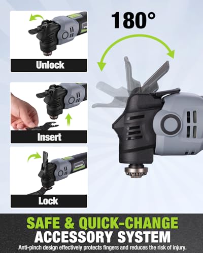 WORKPRO 400W Corded Oscillating Multi-Tool Kit - size: Corded 400 W