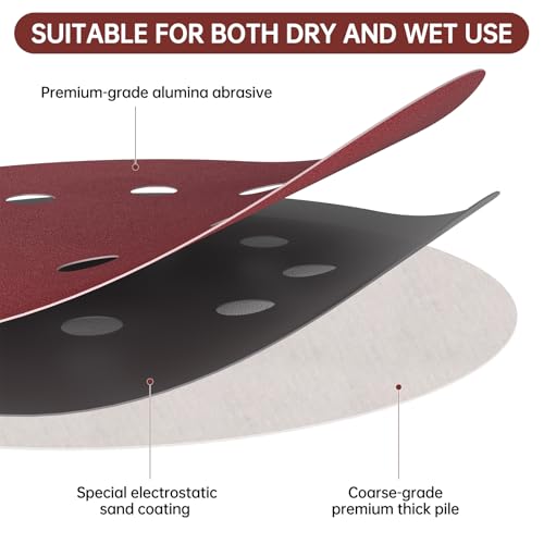 110 PCS 6 Inch 6-Hole Sanding Discs, Round Hook and Loop Sandpaper