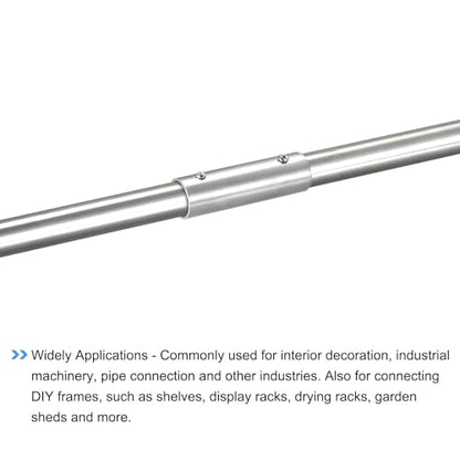 Generic Rail Pipe Fitting 2-Way 100mm Length 202 Stainless Steel Straight Connector Brushed for 25mm/1" OD Handrail Railing