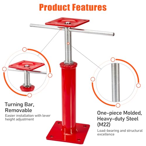 6 Pack House Jacks for Leveling Crawlspace, 11" - 16" Height Range, 11023 lbs Max Load Capacity, House Floor Jacks Post Pole for Leveling