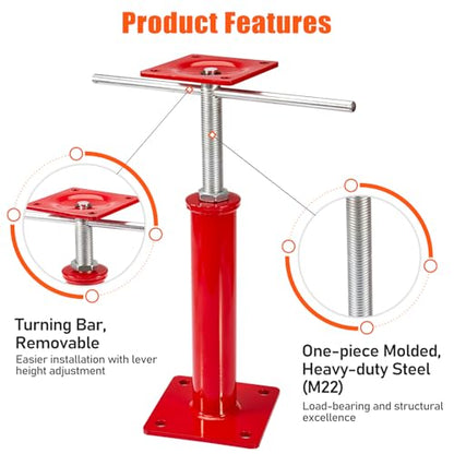 6 Pack House Jacks for Leveling Crawlspace, 11" - 16" Height Range, 11023 lbs Max Load Capacity, House Floor Jacks Post Pole for Leveling