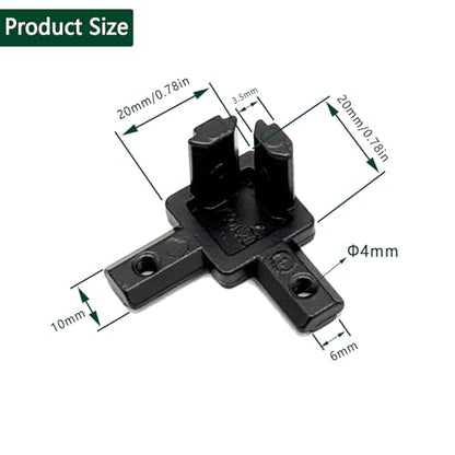 12Sets 2020 Aluminum Extrusion Hardware Accessories with Screws&Wrench, 12Pcs Black 3-Way Bracket with 50Pcs Set Screws for 2020 V T Slot Rail Aluminum Extrusion Profile - style: 12 Set 20 Series Bracket Black