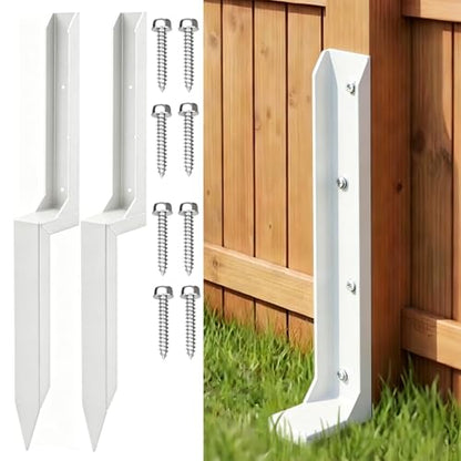 Fence Post Repair Kit, Heavy-Duty Fence Stabilizer, White, 2-Pack - color: White 2 pack