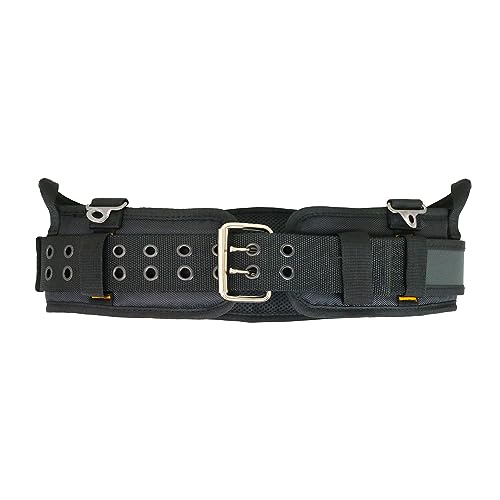 WOLF WTH2110 Heavy-Duty Ballistic Padded Tool Work Belt | Compatible w/Pouches, Holsters & 4-Point Suspenders | Body Waist Comfort Lightweight Breathable | Contractors Handyman | Tongue Buckle - size: Small