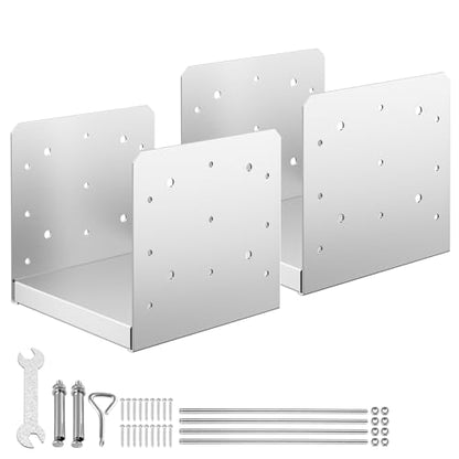 8"x8" Adjustable Post Base, 2Pcs Stainless Steel Post Anchor Bracket - size: 8x8