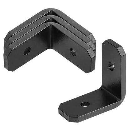 4 PCS 2" x 1" Heavy Duty L Angle Bracket, Black Rafter Clip, 6 Gauge - size: 2" x 2" x 1"