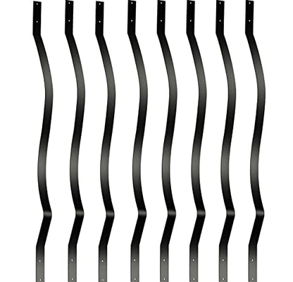 Akenow 61 Pack 32.25 x1 Metal Deck Spindles, Deck Balusters with Screws,Iron Balusters for Deck Railing, Porch Railing, Wave Arc Baluster for Wood Composite Deck - size: 32.25Inch