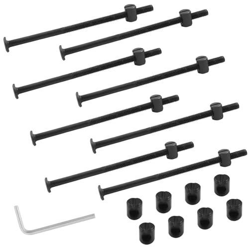 Biaungdo M6 x 120mm Bunk Bed Bolts, Black, 12 Pcs - color: Black, size: M6x120mm
