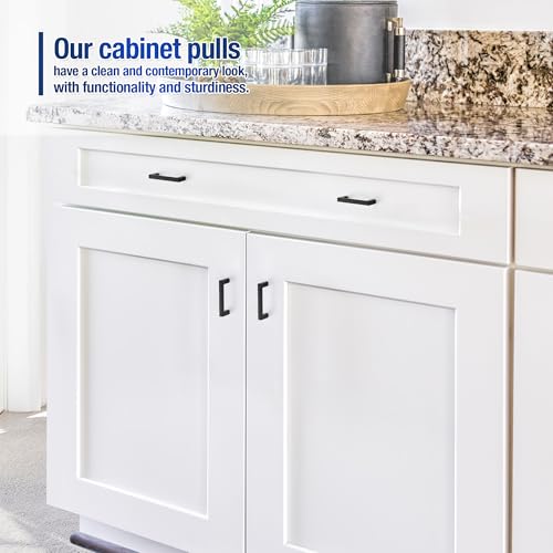 JOY DECOR Matte Black Cabinet Pulls Slim Square Handles 2-1/2 Inch, 30 Pack - size: 2-1/2 Inch Hole Center