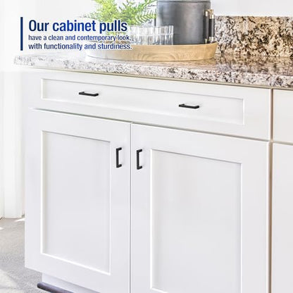 JOY DECOR Matte Black Cabinet Pulls Slim Square Handles 2-1/2 Inch, 30 Pack - size: 2-1/2 Inch Hole Center