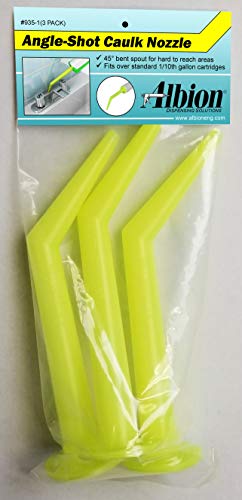 Albion Engineering Company 935-1(3 Pack) Angle Shot Plastic Nozzle for 1/10 Gallon Cartridges, Yellow, Pack of 3 - color: Yellow, size: Angle Shot Nozzle, style: Angle Shot Nozzle