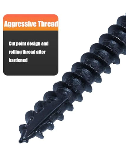 Structural Lag Screws 8 Inch, 50-Pack #14 X 8 Heavy Duty Black Timber Screws, Rust Resistant, Hex Head Outdoor Log/Landscaping Wood Screw, Drive Bit Included - color: Black, size: #14×8"