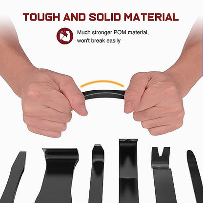 Nilight 8PCS Auto Trim Removal Tool Kit No-Scratch - color: Black, size: 8Pcs