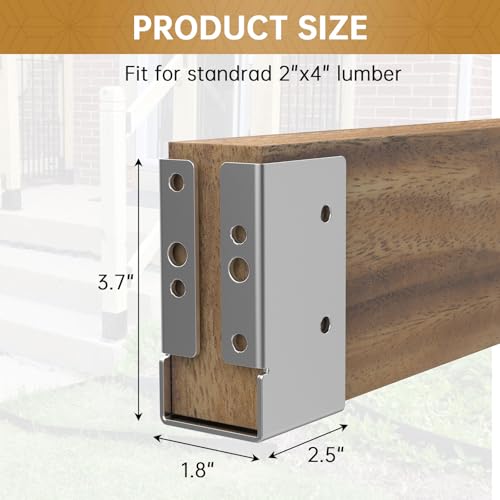 Concealed Joist Hanger,2" x 4" Hanger (Galvanizing 12 PCS) - size: Galvanizing 2" x 4"- 12 PCS