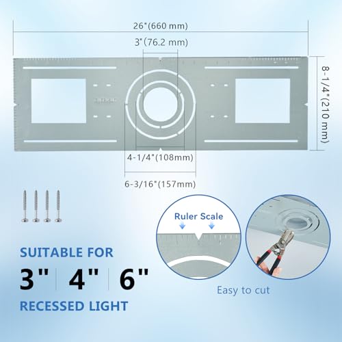 CycevSun New Construction Mounting Plate Wafer Light Bracket, 6-Pack