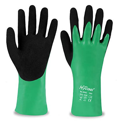 Nitrile Coating Chemical Resistant Gloves 1Pair - size: Large (Pack of 2)