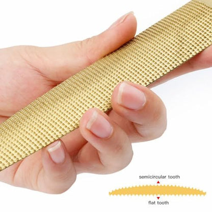Wood Rasp File 6 Inch Double Sided Metal Wood File with Plastic Handle Half Round Hand Rasps for Woodworking Shaping Maple Guitar Neck Body Trimming Work Carving Furniture Soft Plastic