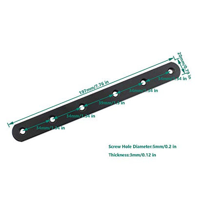 4 Pack Flat Mending Plate for Wood, ULIFESTAR Black Iron Flat Straight Brace Brackets Metal Repair Fixing Wood Brace Joining Plates Connector for Repairing Wooden Furniture with Mounting Screws - size: 8 x 0.79 x 0.12 inches