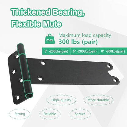 6“ Gate Hinges,280 Lbs Capacity, Matte Black,2 Pack Heavy Duty Hinge - size: 6“-2 pcs-U-Matte Black