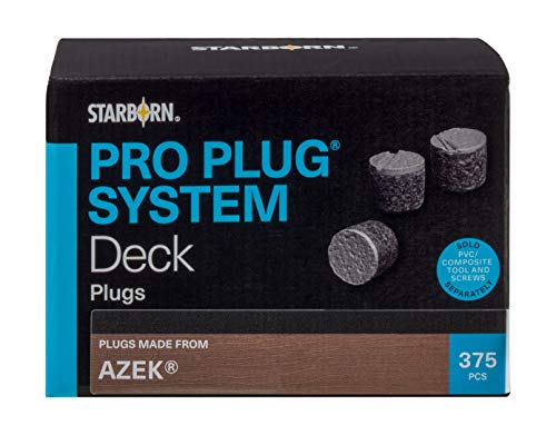 Pro Plug PVC Plugs for Azek Kona Decking, 375 Plugs for 100 sq ft