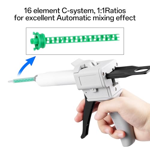 25 Pieces Epoxy Adhesive Mixing Nozzle Tip Static Mixing Nozzle Resin Mixer Adhesive Gun for AB Two-Component Cartridges 50ml/3.6in(1:1/1:2Ratio)
