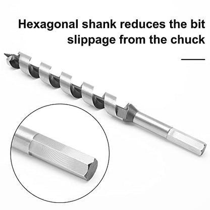 11/16 Inch Diameter Wood Auger Drill Bit, 9 Inch (230mm) Length Ship Auger Bit Wood Hole Cutter for Hardwood, Softwood - 2 Pack - size: 11/16"x9"