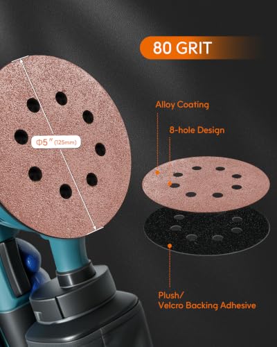 Carbide Sanding Disc 5 Inch 80 Grit Hook and Loop Grinding Discs