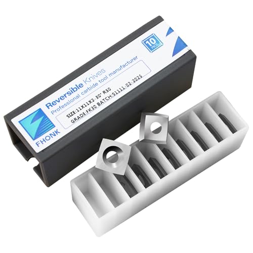 11mm Arc-edge Square Carbide Inserts Cutters, for Woodturning Replacement Cutter Knives, Fits Spiral, Helical Planer Cutter, Wood Lathe Turning Tool, 10-Pack (11x11x2.0-30° R50) - size: 11x11x2.0-30° R50