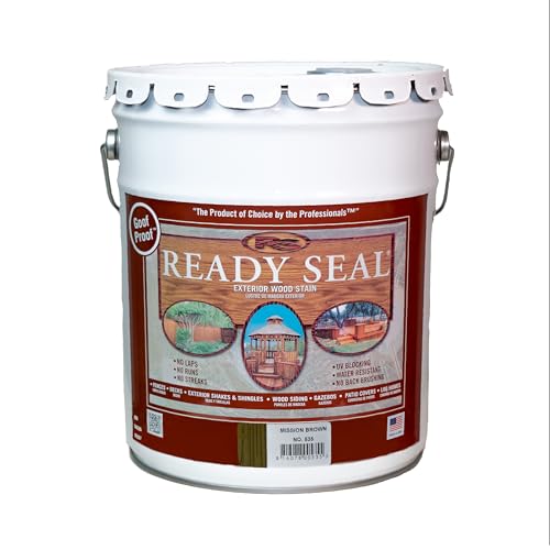 Ready Seal Exterior Wood Stain & Sealer, Mission Brown, 5 Gallon - color: Mission Brown, size: 5 Gallon