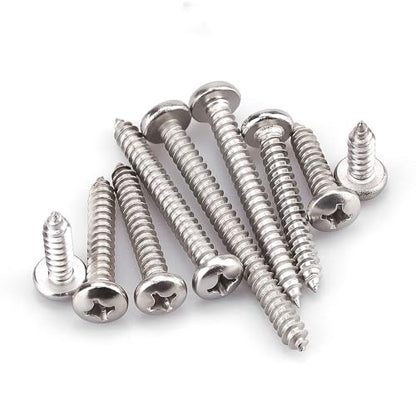 #4 x 1-1/4" (100 Pack) Stainless Steel Phillips Pan Head Wood Screws, Stainless Steel 304 (18-8), Pan Head Sheet Metal Screws Self Tapping for Wood - size: #4 x 1-1/4"
