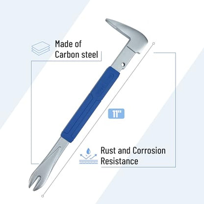 Bates- Cats Paw Nail Puller, 11 Inch, Carbon Steel Nail Puller Tool with Anti-Slip Cushion Grip, Cats Paw Pry Bar, Catspaw Tool for Woodworking & Remodeling