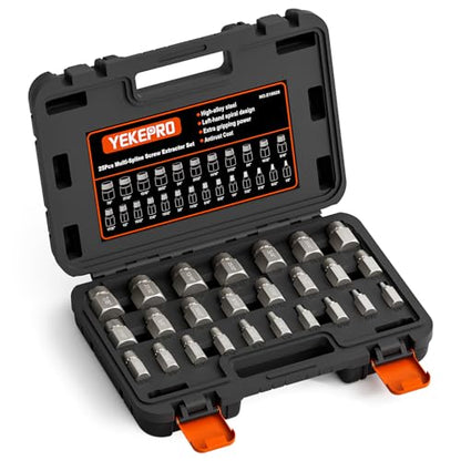 25Pcs Screw Extractor Set, Multi-Spline Easy Out Bolt Extractor Set - size: 25 Pieces